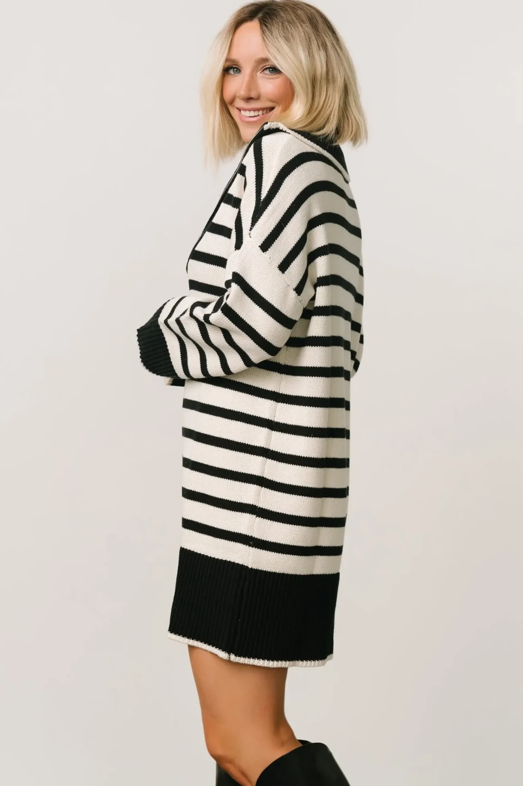 Baltic Born DRESSES|short dresses|Manon Sweater Dress | Black Stripe