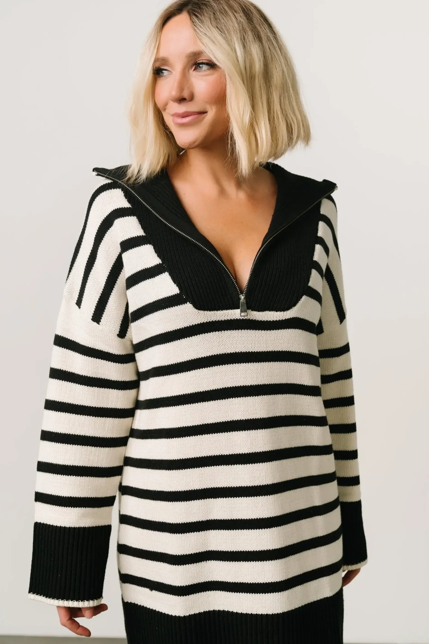 Baltic Born DRESSES|short dresses|Manon Sweater Dress | Black Stripe