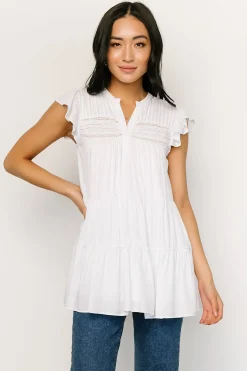 Baltic Born blouses + shirts|Margaret Tiered Top | White