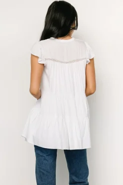 Baltic Born blouses + shirts|Margaret Tiered Top | White