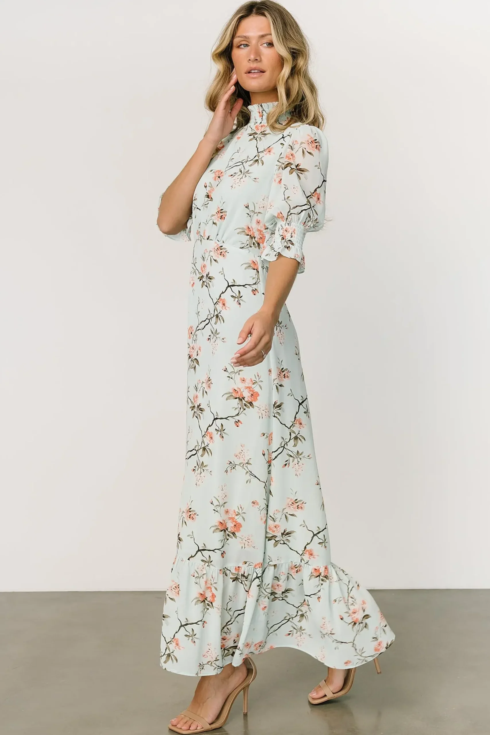Baltic Born WEDDING SUITE|wedding guest|Marie Mock Neck Maxi Dress | Sage Floral