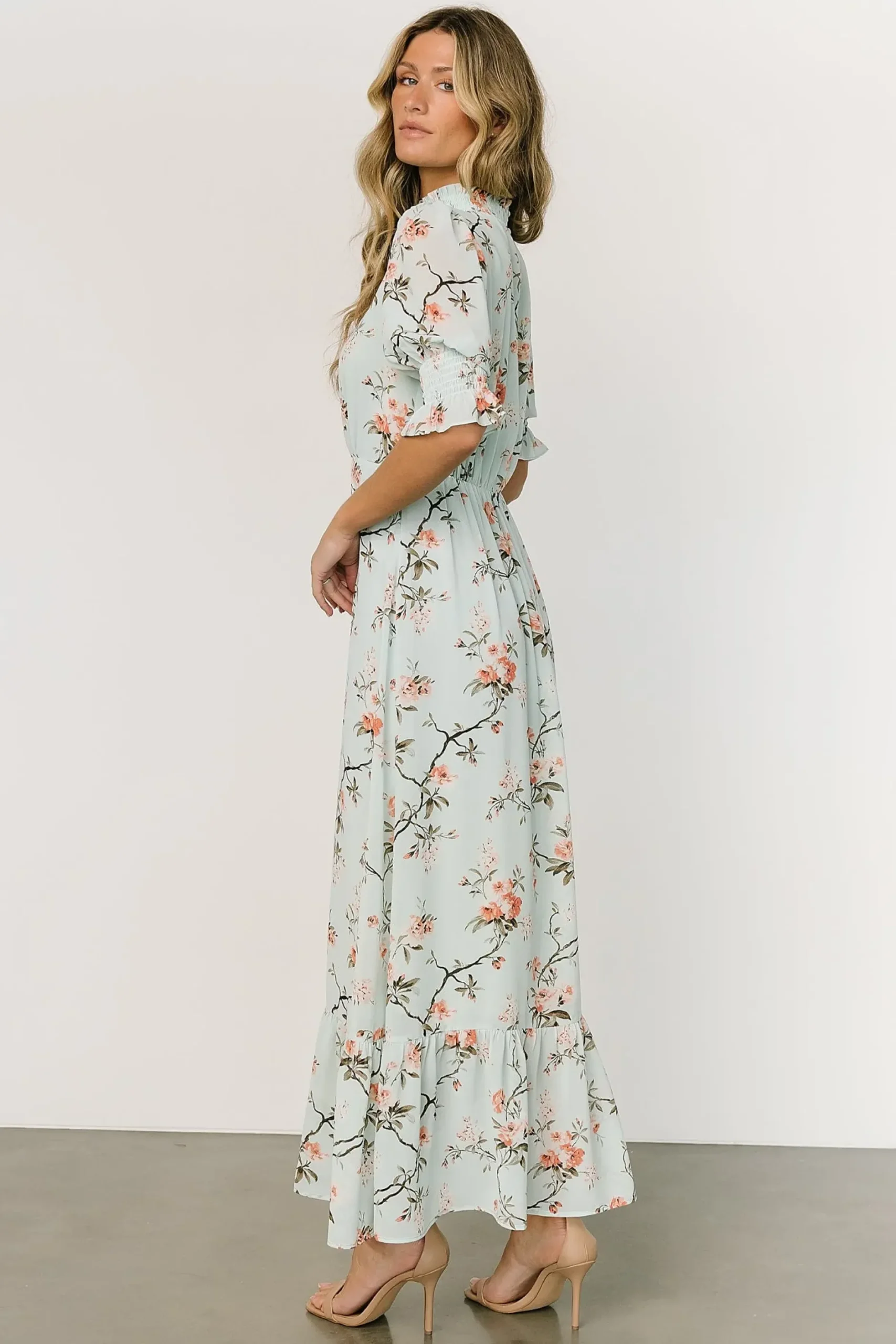 Baltic Born WEDDING SUITE|wedding guest|Marie Mock Neck Maxi Dress | Sage Floral