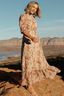 Baltic Born WEDDING SUITE|wedding guest|Marie Mock Neck Maxi Dress | Blush Floral