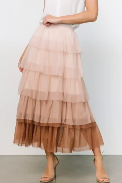 Baltic Born skirts|Marlene Tulle Ruffle Skirt | Natural + Rosy Brown
