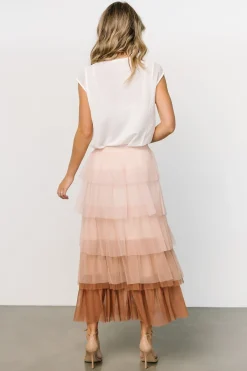 Baltic Born skirts|Marlene Tulle Ruffle Skirt | Natural + Rosy Brown