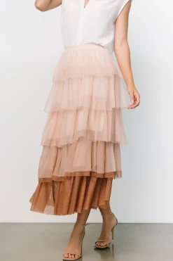 Baltic Born skirts|Marlene Tulle Ruffle Skirt | Natural + Rosy Brown