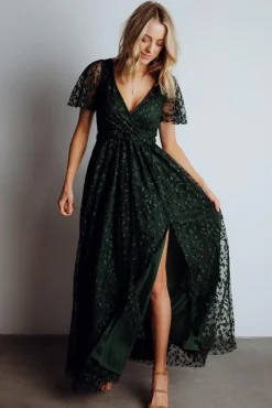 Baltic Born SALE|Marseille Embossed Maxi Dress | Green