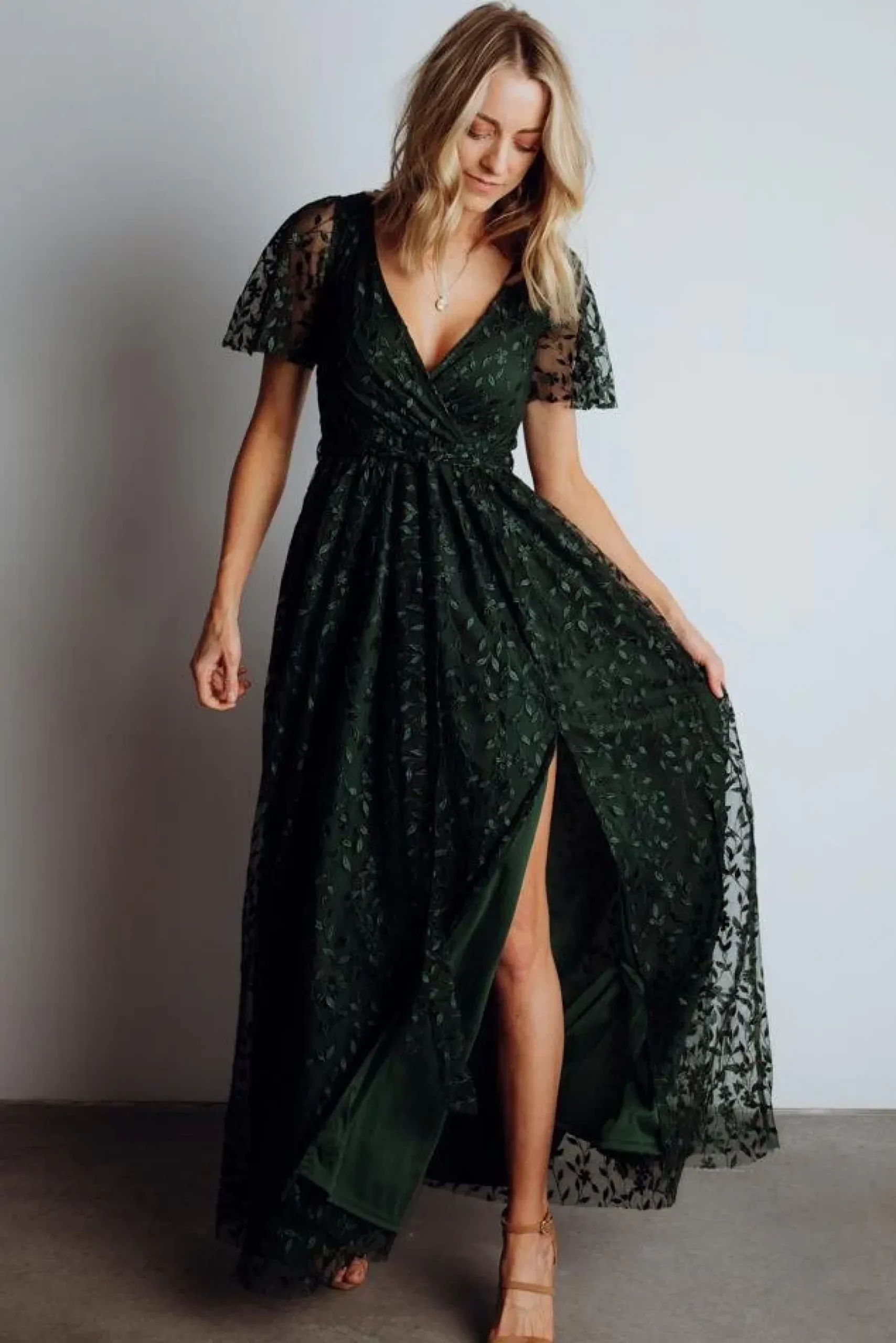 Baltic Born SALE|Marseille Embossed Maxi Dress | Green