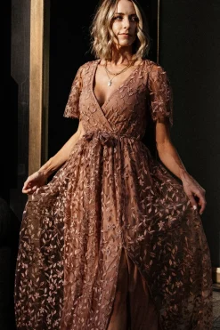 Baltic Born SALE|Marseille Embossed Maxi Dress | Nude Rose