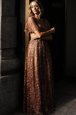 Baltic Born SALE|Marseille Embossed Maxi Dress | Nude Rose