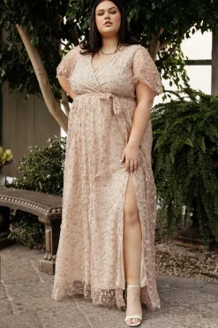 Baltic Born SALE|Marseille Embossed Maxi Dress | Champagne