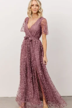 Baltic Born SALE|Marseille Embossed Maxi Dress | Lavender