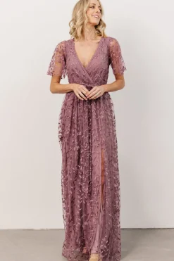 Baltic Born SALE|Marseille Embossed Maxi Dress | Lavender