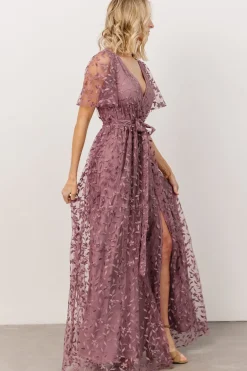 Baltic Born SALE|Marseille Embossed Maxi Dress | Lavender