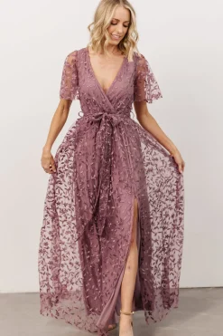 Baltic Born SALE|Marseille Embossed Maxi Dress | Lavender