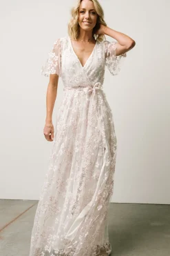 Baltic Born SALE|Marseille Embossed Maxi Dress | Cherry Blossom