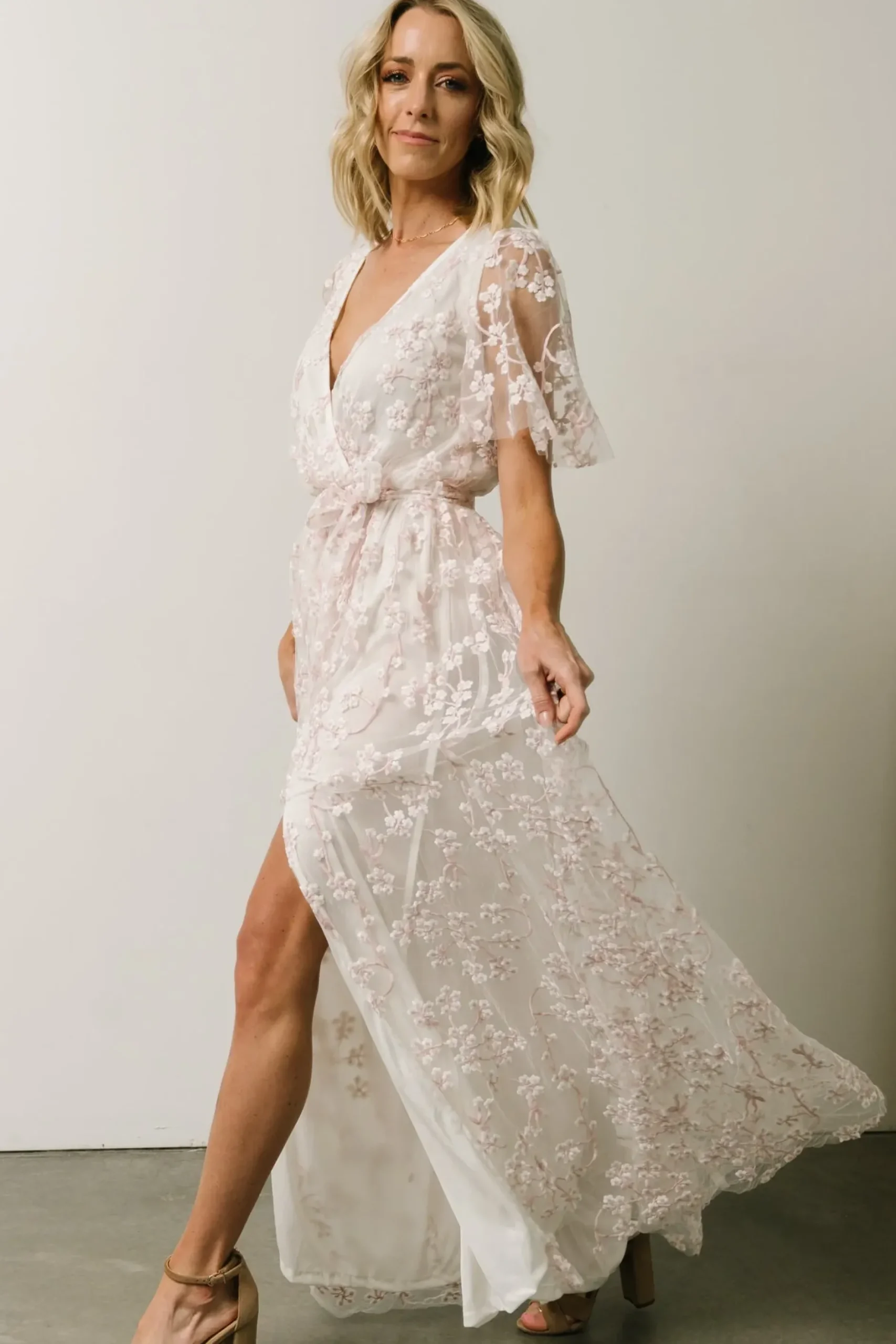 Baltic Born SALE|Marseille Embossed Maxi Dress | Cherry Blossom