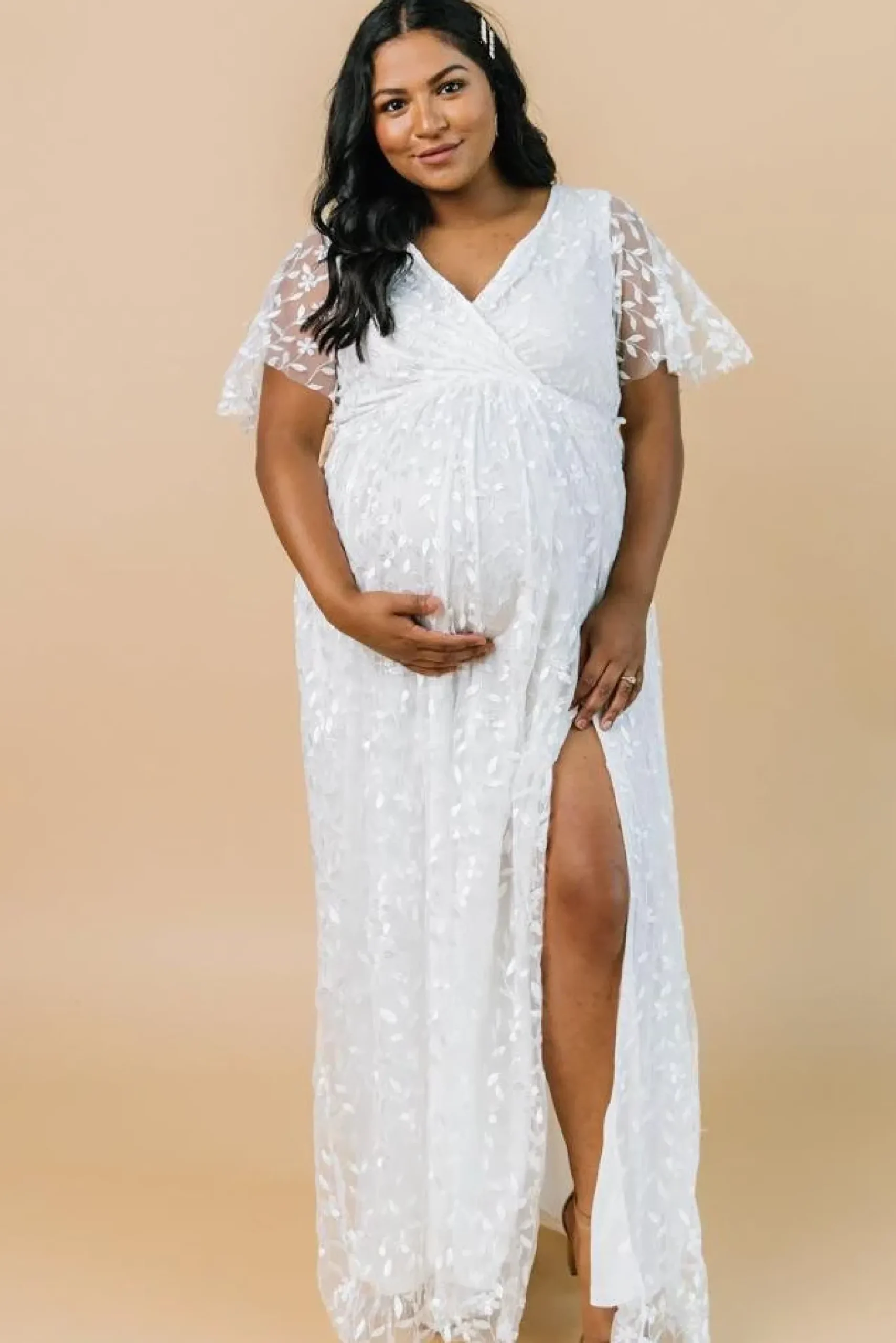 Baltic Born SALE|Marseille Embossed Maxi Dress | White