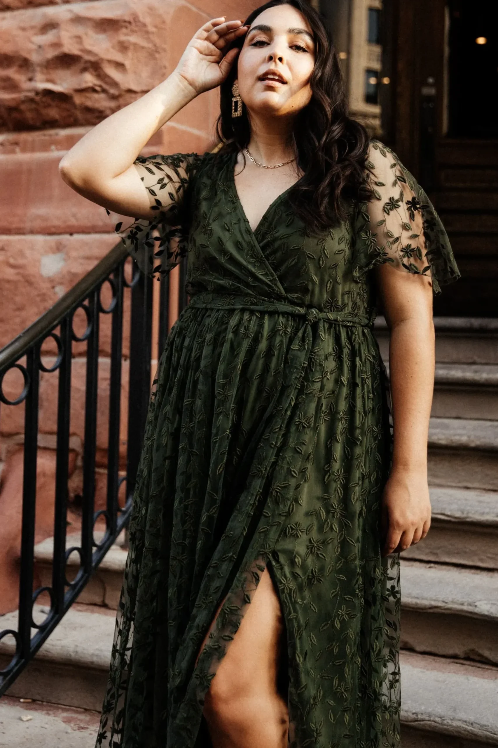 Baltic Born SALE|Marseille Embossed Maxi Dress | Olive