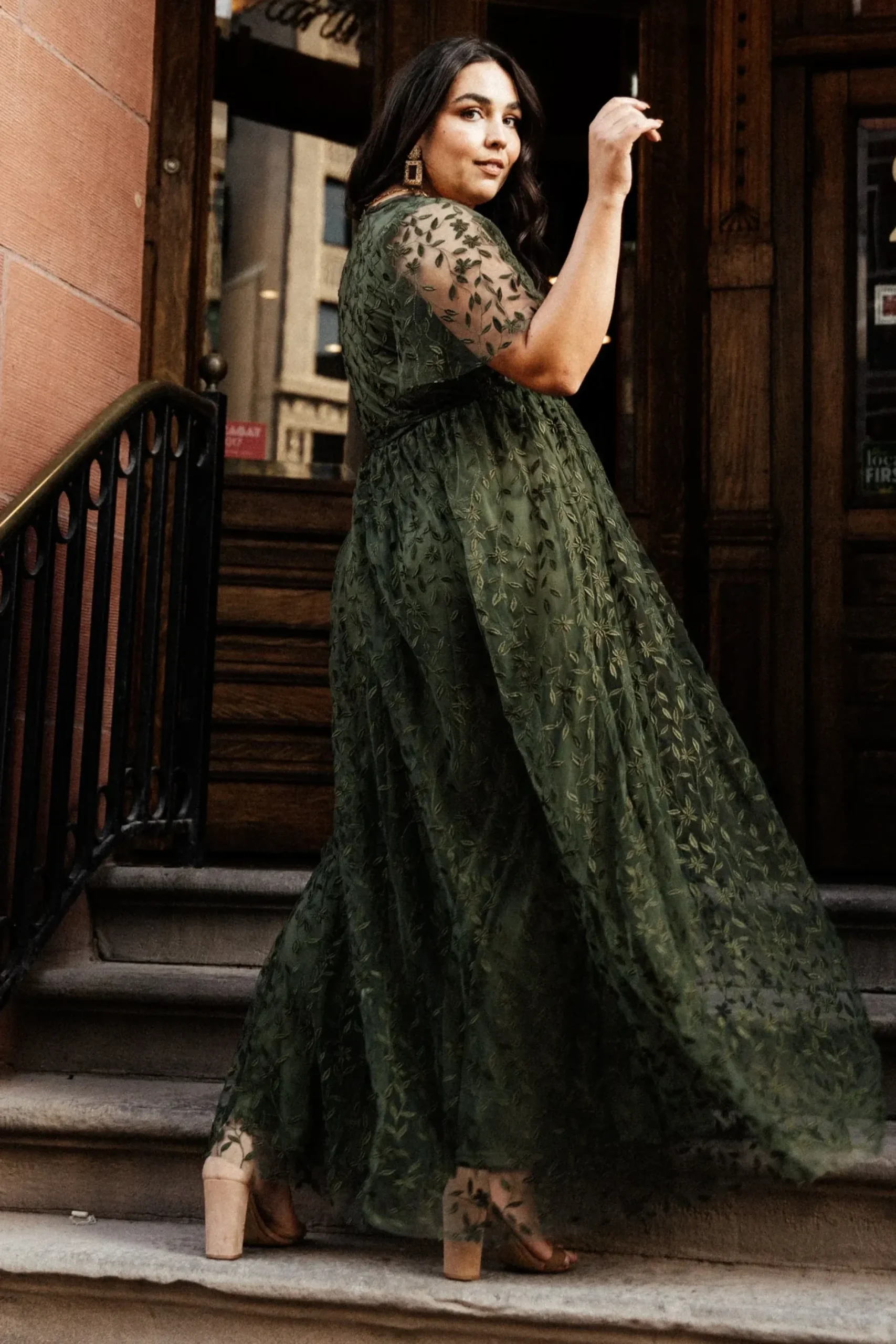 Baltic Born SALE|Marseille Embossed Maxi Dress | Olive