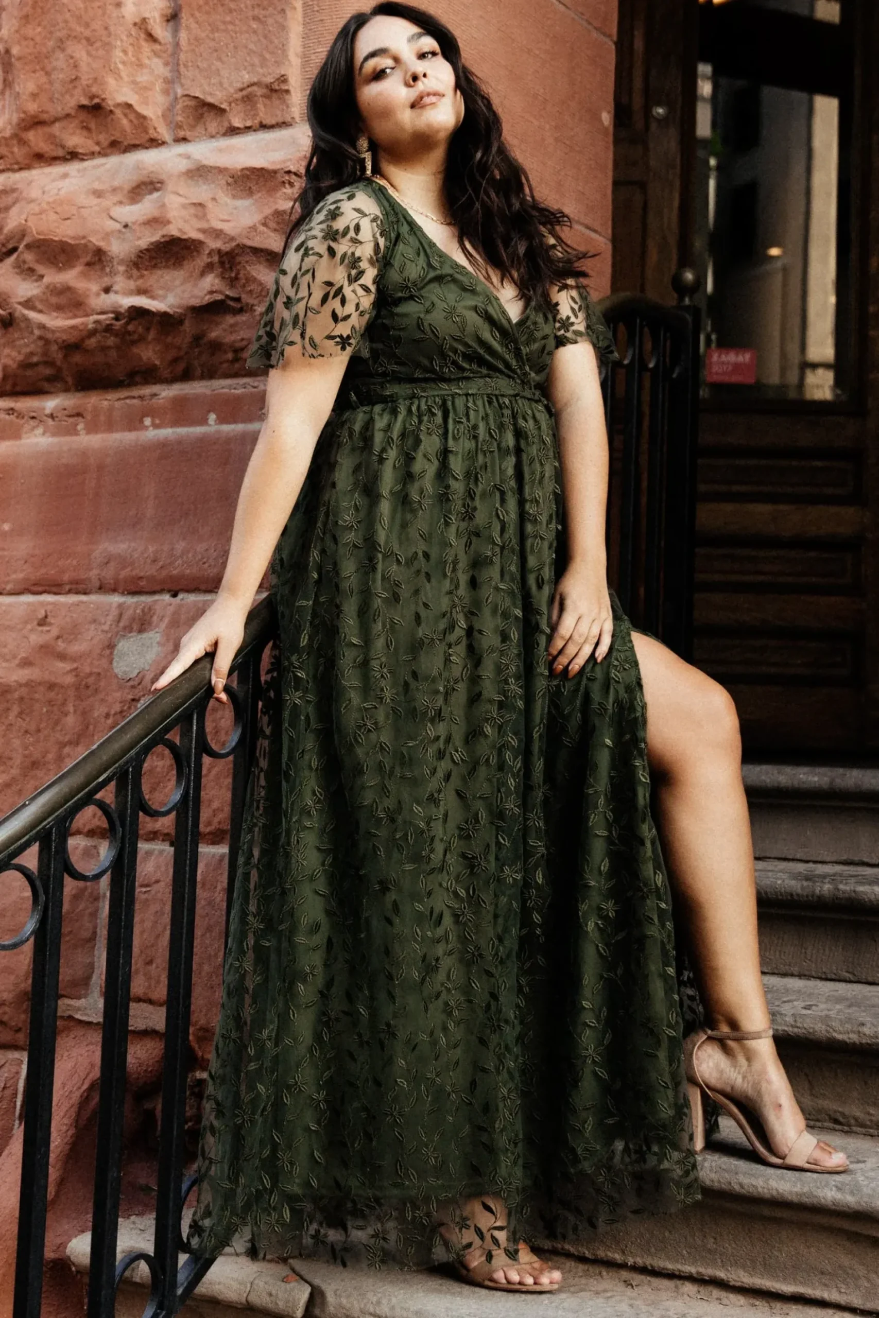 Baltic Born SALE|Marseille Embossed Maxi Dress | Olive