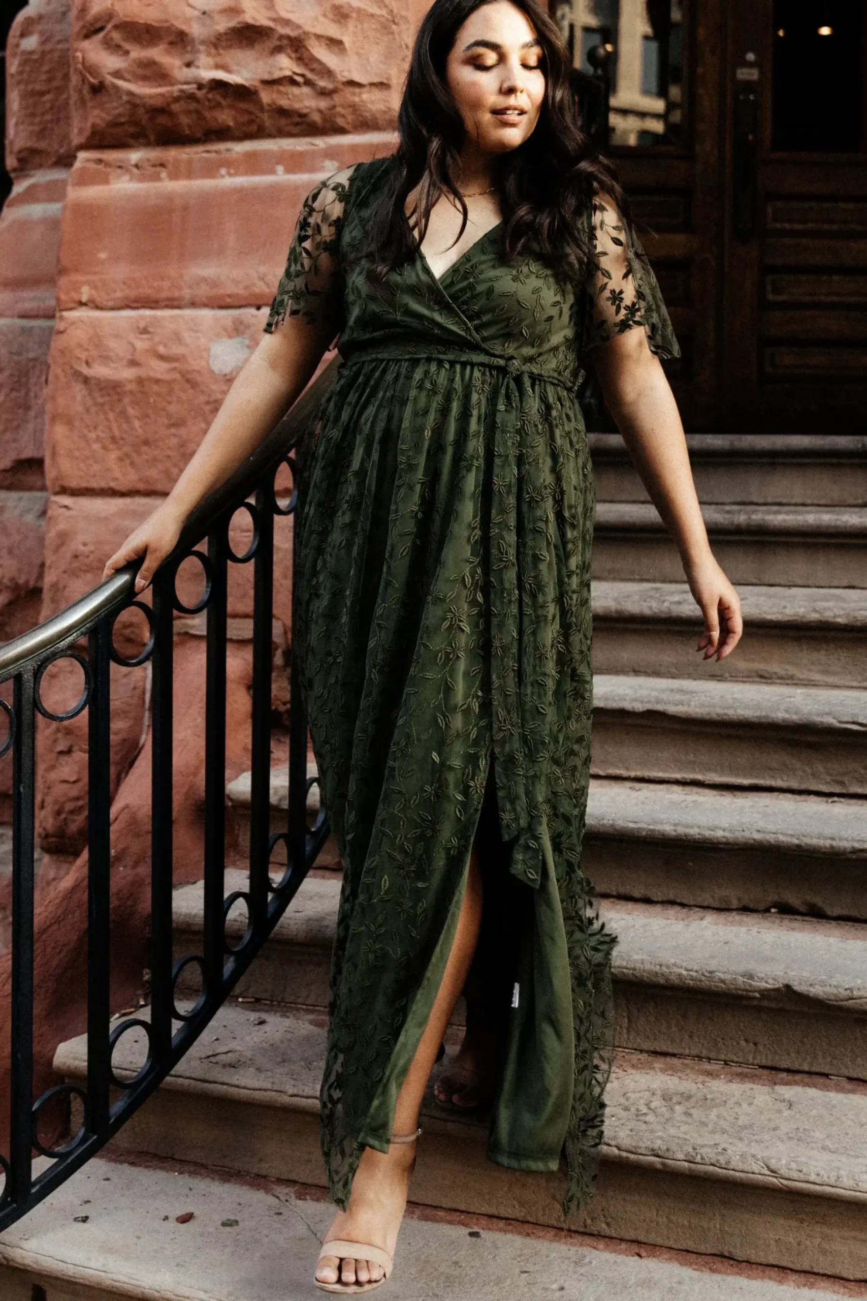 Baltic Born SALE|Marseille Embossed Maxi Dress | Olive