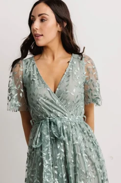 Baltic Born SALE|Marseille Embossed Maxi Dress | Eucalyptus