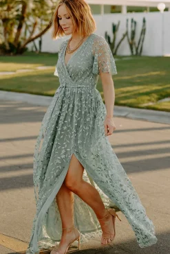 Baltic Born SALE|Marseille Embossed Maxi Dress | Eucalyptus