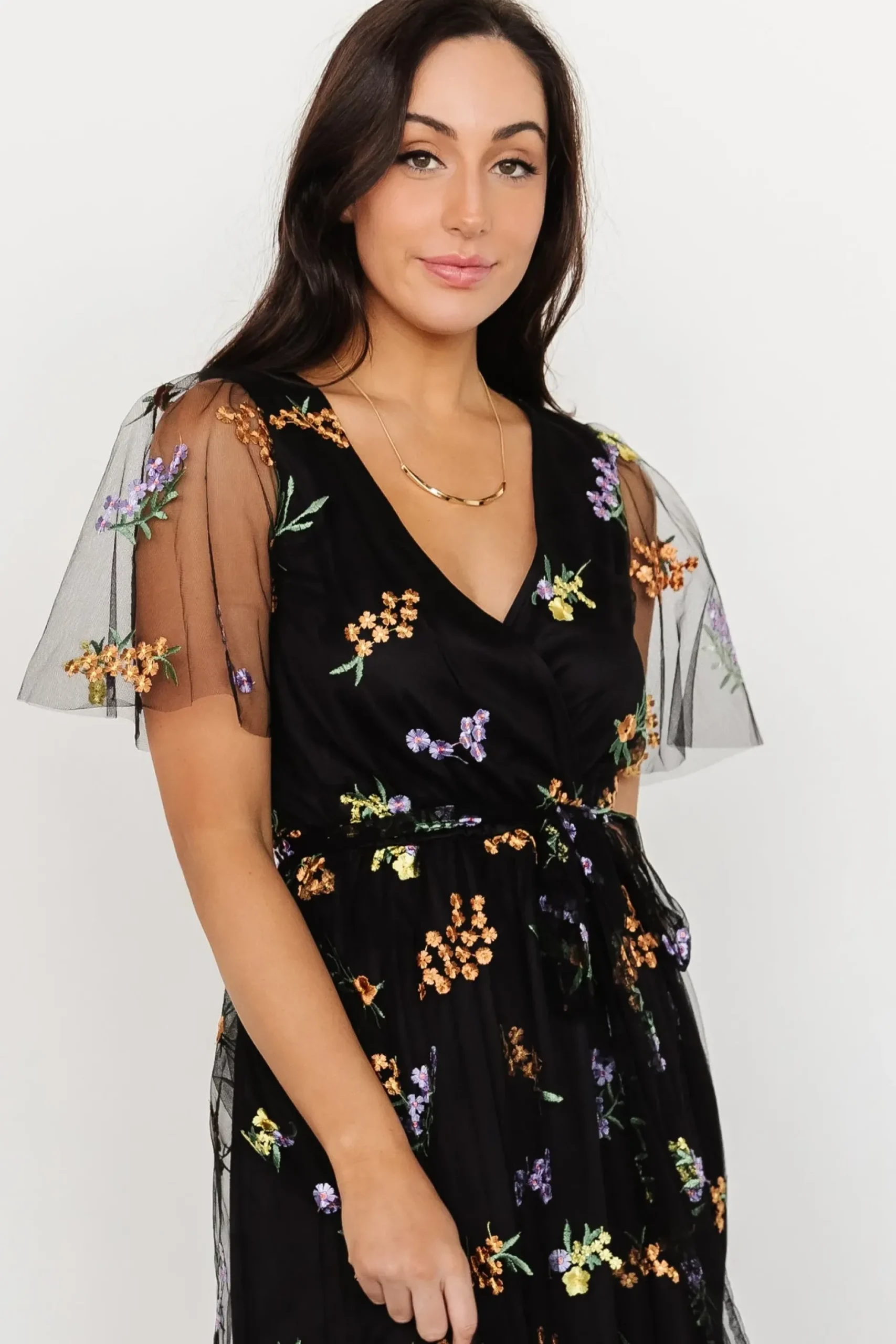 Baltic Born SALE|Marseille Embossed Maxi Dress | Midnight Meadow