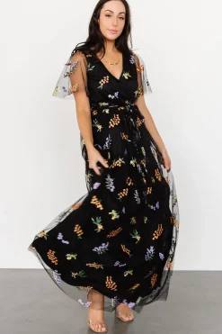 Baltic Born SALE|Marseille Embossed Maxi Dress | Midnight Meadow
