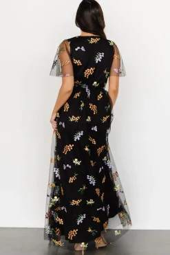 Baltic Born SALE|Marseille Embossed Maxi Dress | Midnight Meadow