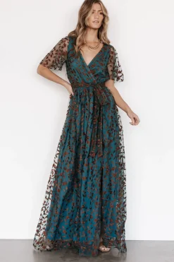 Baltic Born SALE|Marseille Embossed Maxi Dress | Jade + Bronze