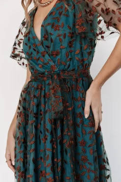 Baltic Born SALE|Marseille Embossed Maxi Dress | Jade + Bronze