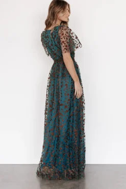 Baltic Born SALE|Marseille Embossed Maxi Dress | Jade + Bronze
