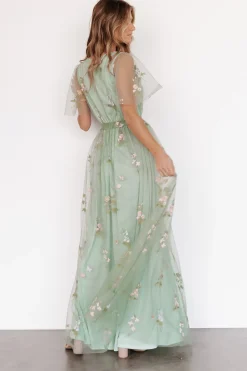 Baltic Born SALE|Marseille Embossed Maxi Dress | Sage Floral