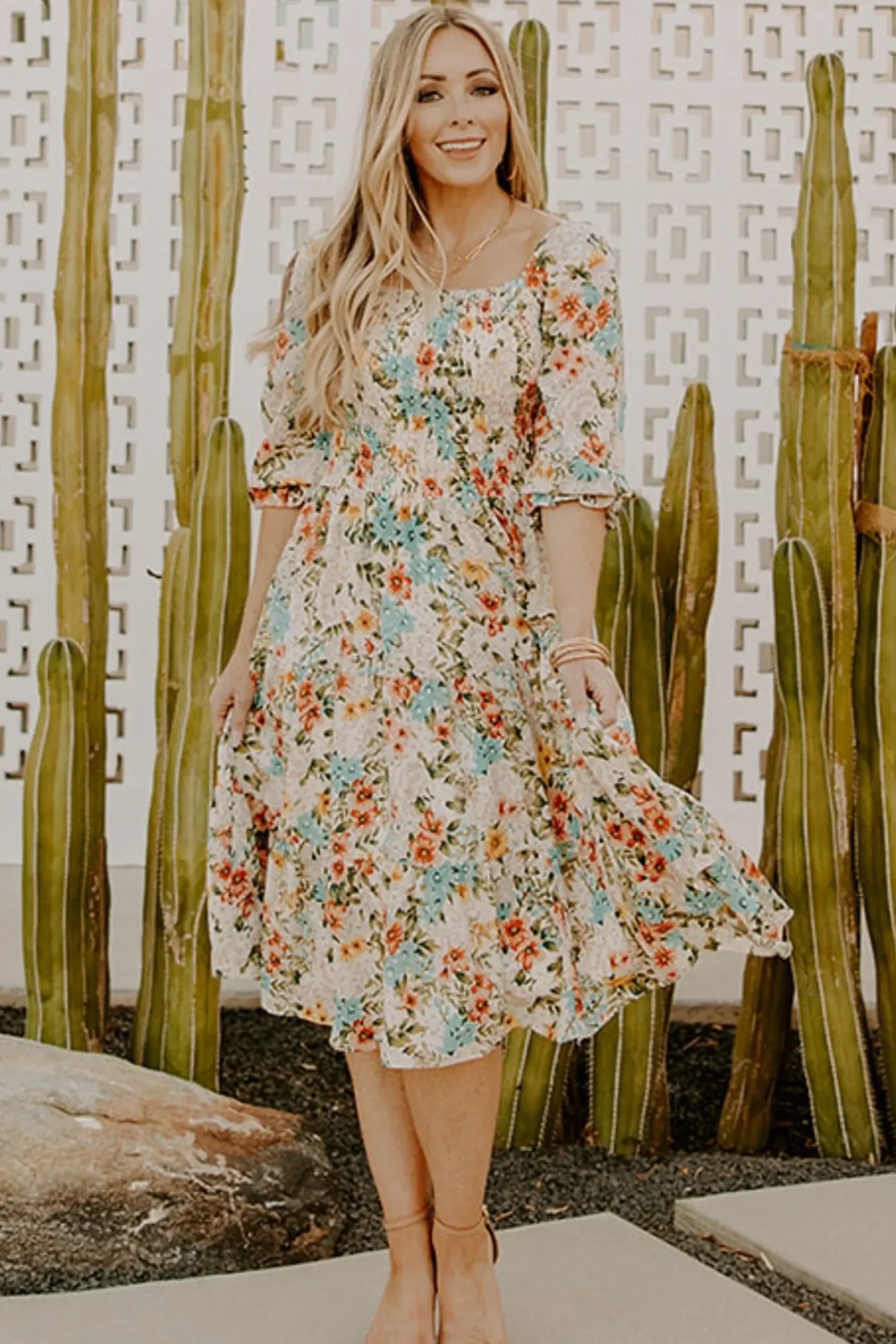 Baltic Born SALE|Marta Smocked Midi Dress | Summer Floral