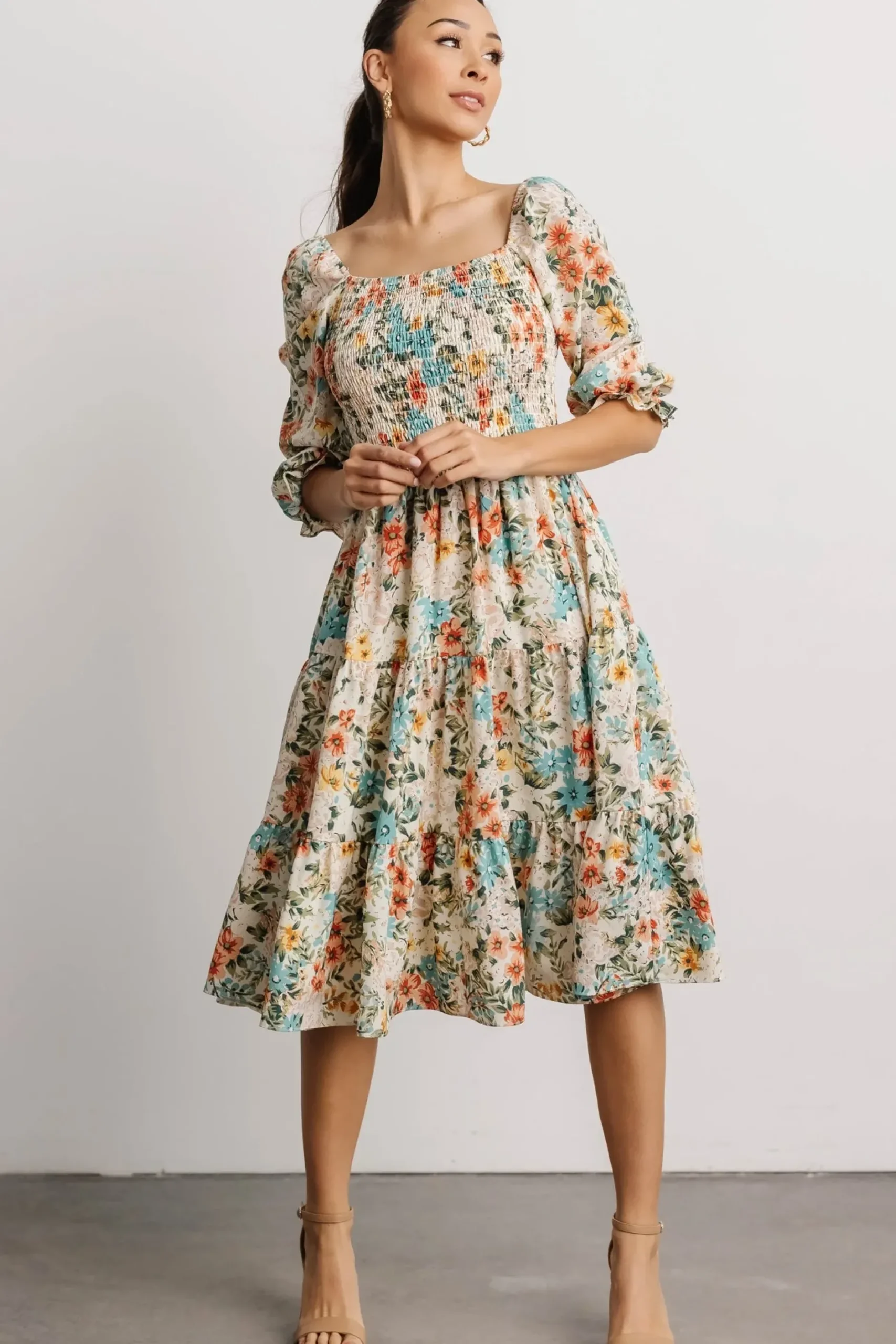 Baltic Born SALE|Marta Smocked Midi Dress | Summer Floral