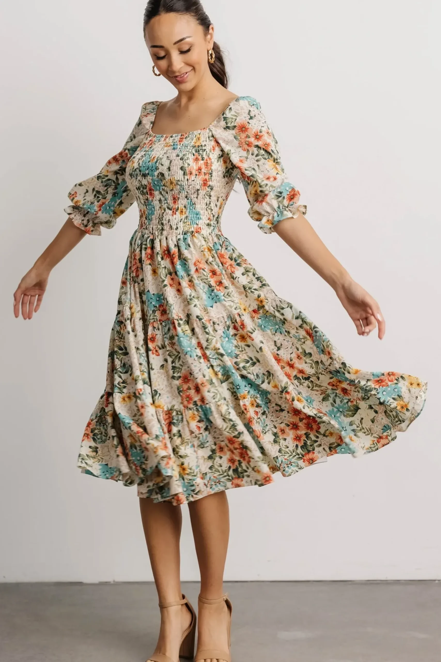 Baltic Born SALE|Marta Smocked Midi Dress | Summer Floral