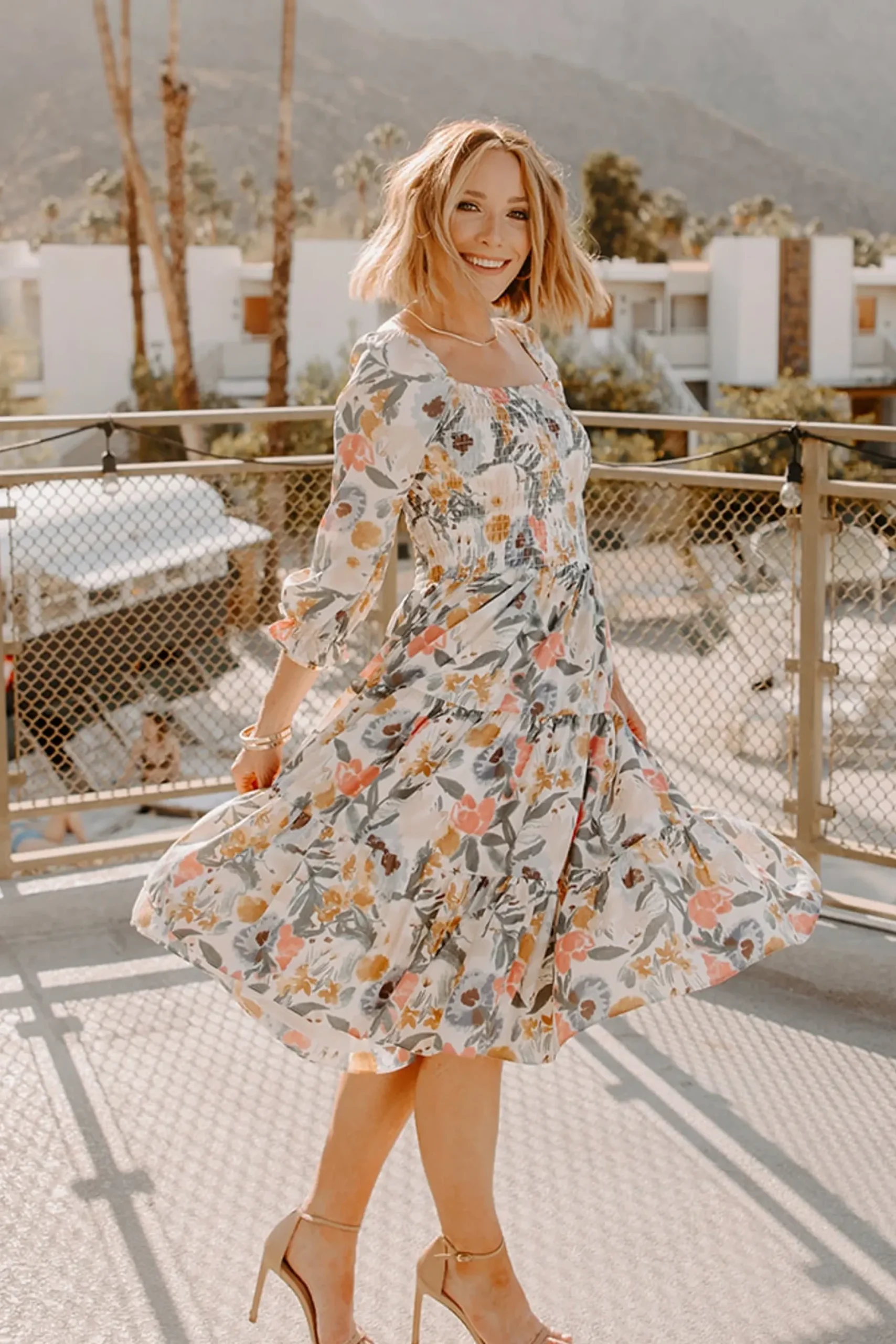 Baltic Born SALE|Marta Smocked Midi Dress | Multi Floral