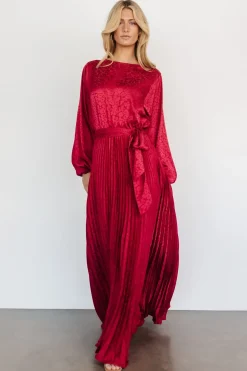 Baltic Born COMING SOON|Marva Pleated Maxi Dress | Wine