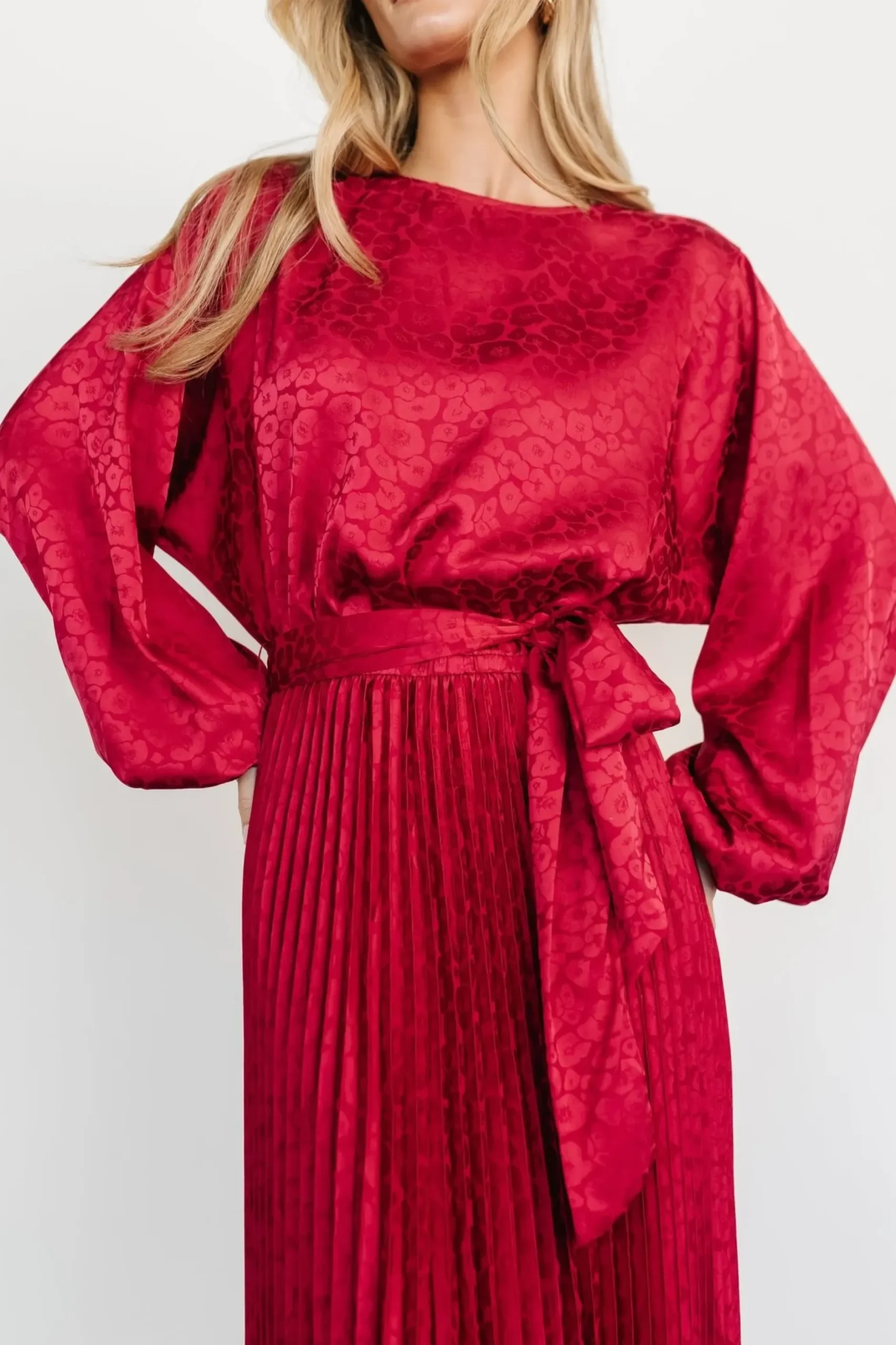 Baltic Born COMING SOON|Marva Pleated Maxi Dress | Wine