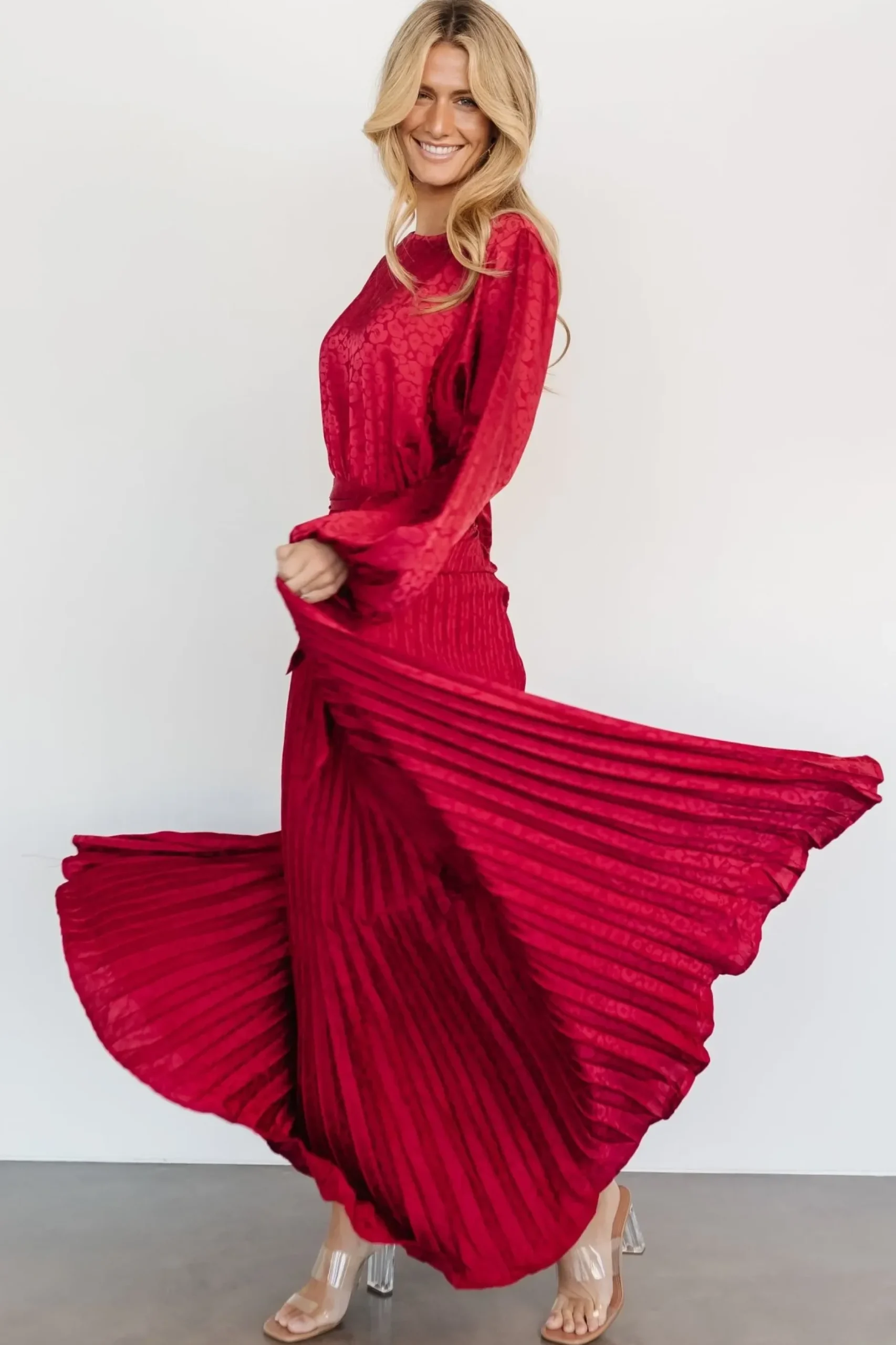 Baltic Born COMING SOON|Marva Pleated Maxi Dress | Wine