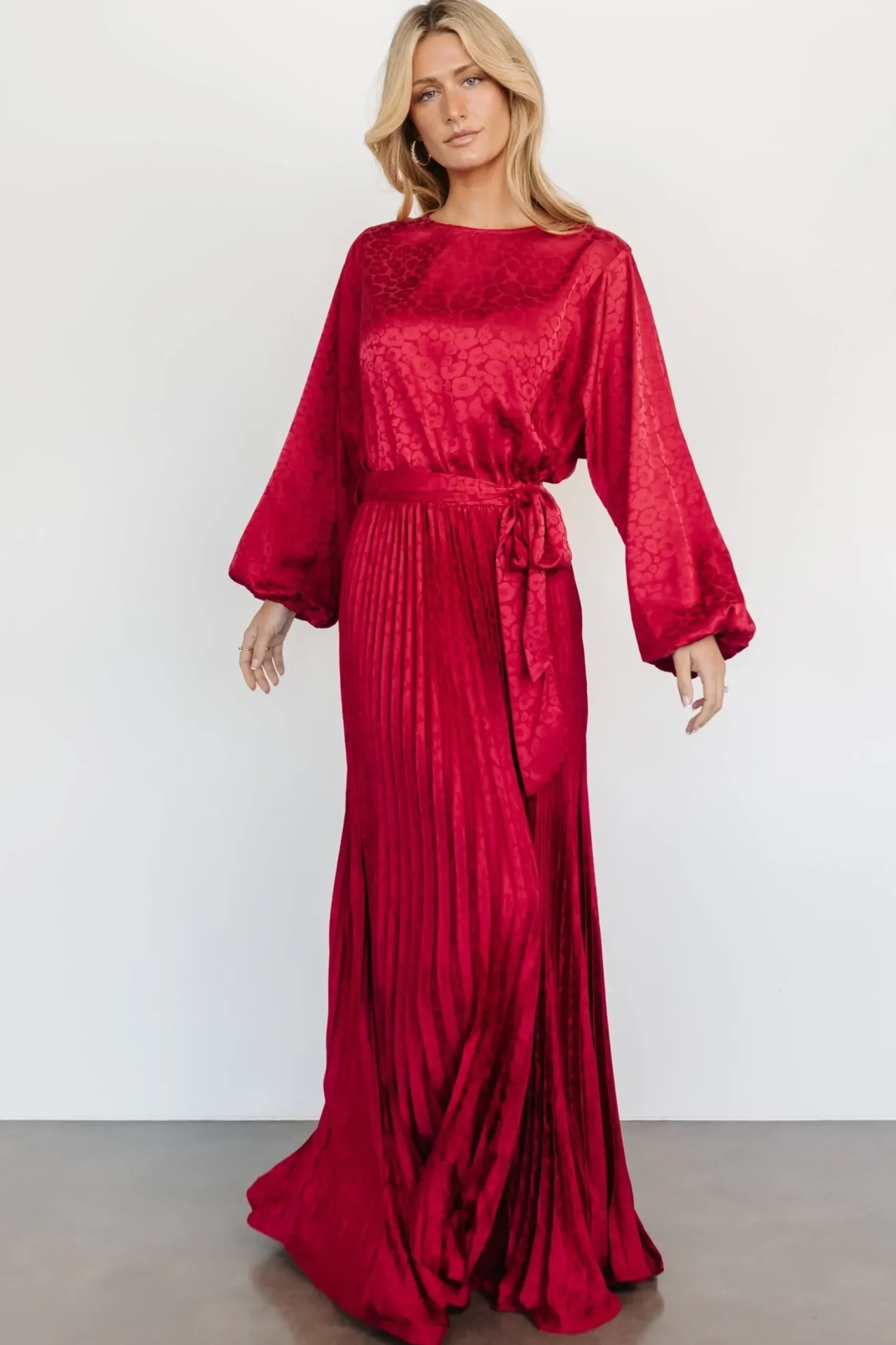 Baltic Born COMING SOON|Marva Pleated Maxi Dress | Wine