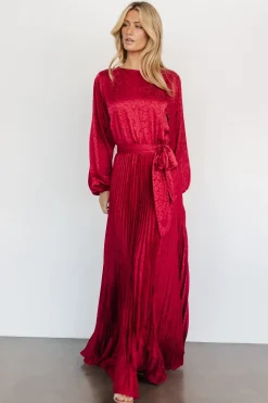 Baltic Born COMING SOON|Marva Pleated Maxi Dress | Wine