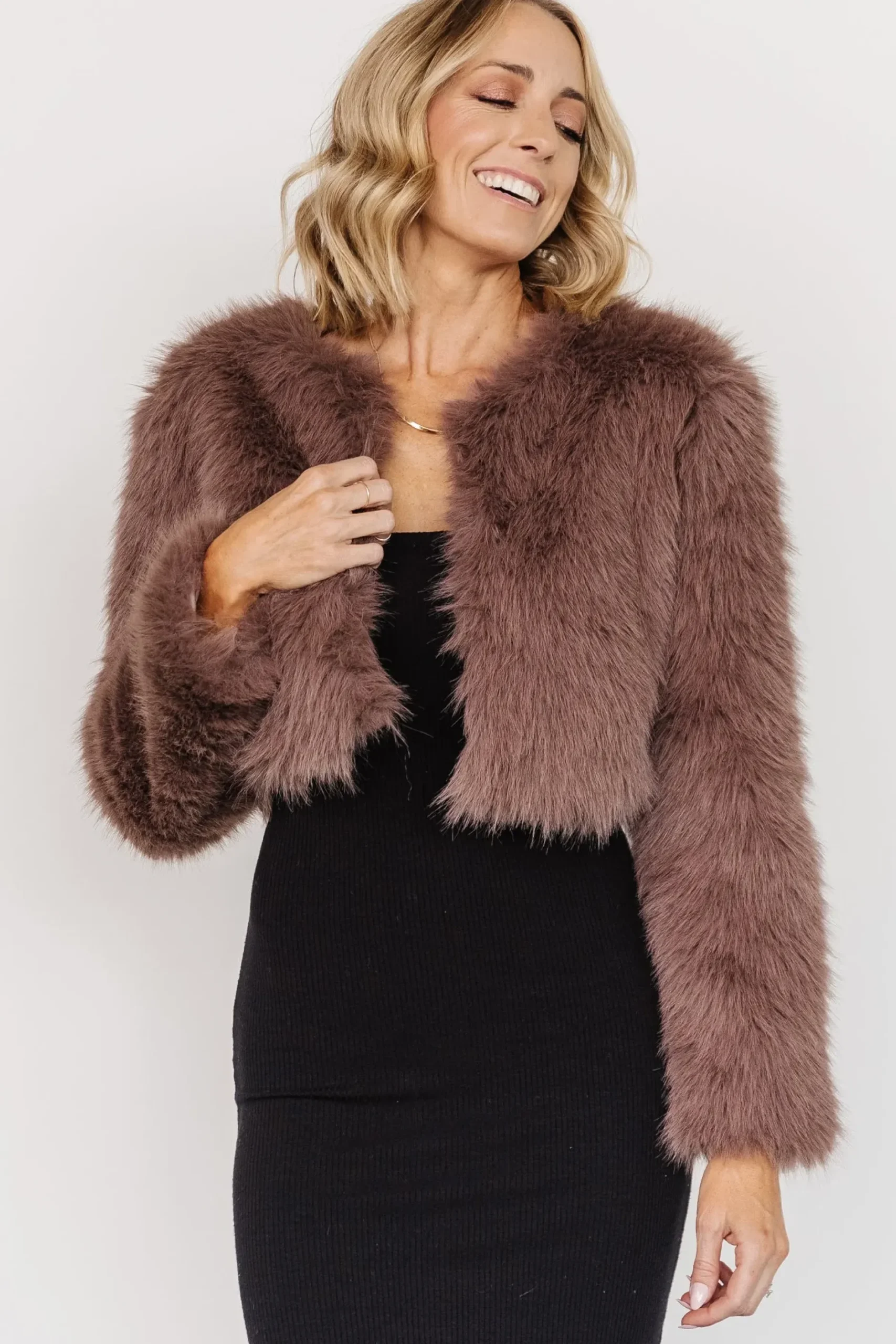 Baltic Born outerwear|Maserati Crop Faux Fur Coat | Mink