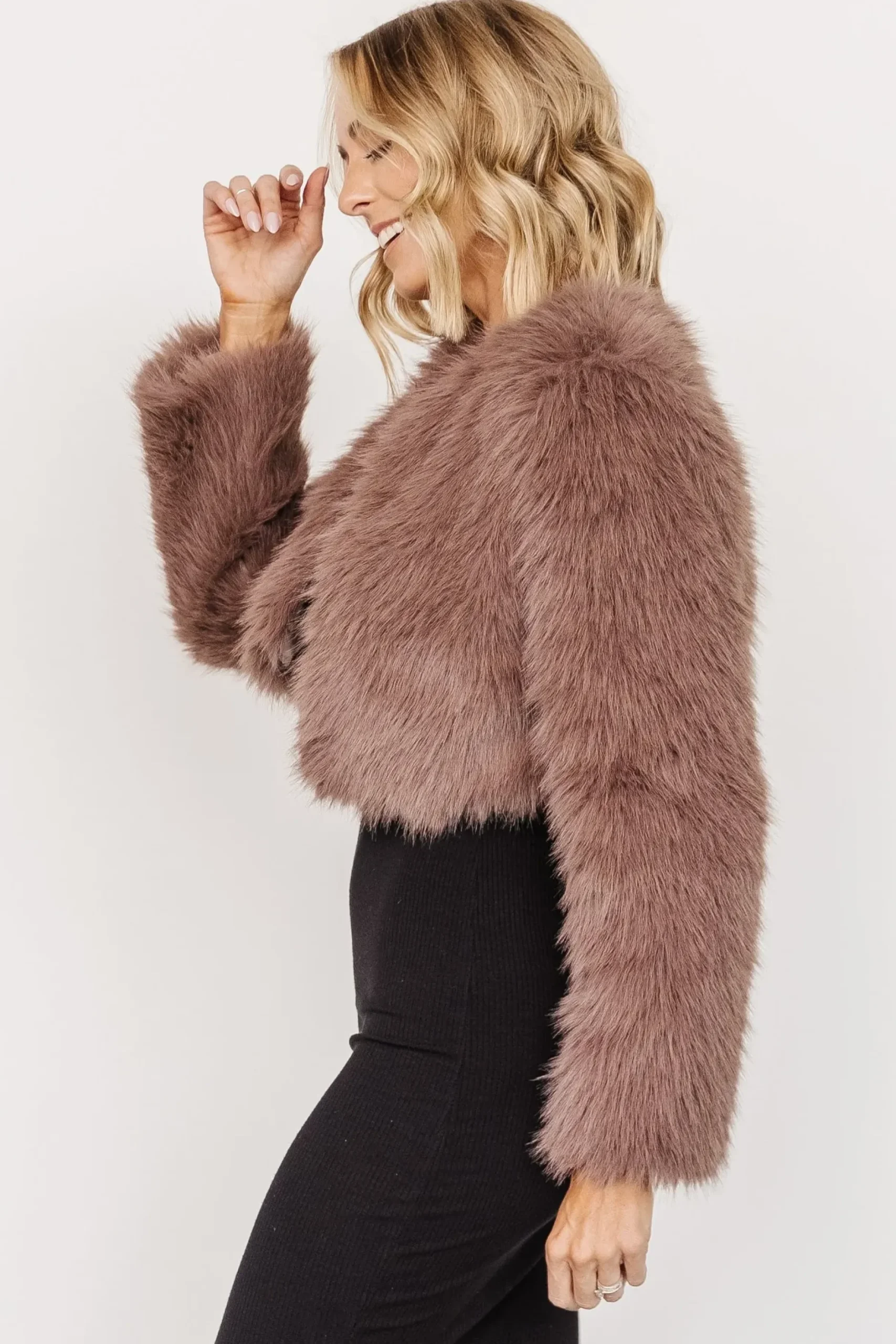 Baltic Born outerwear|Maserati Crop Faux Fur Coat | Mink