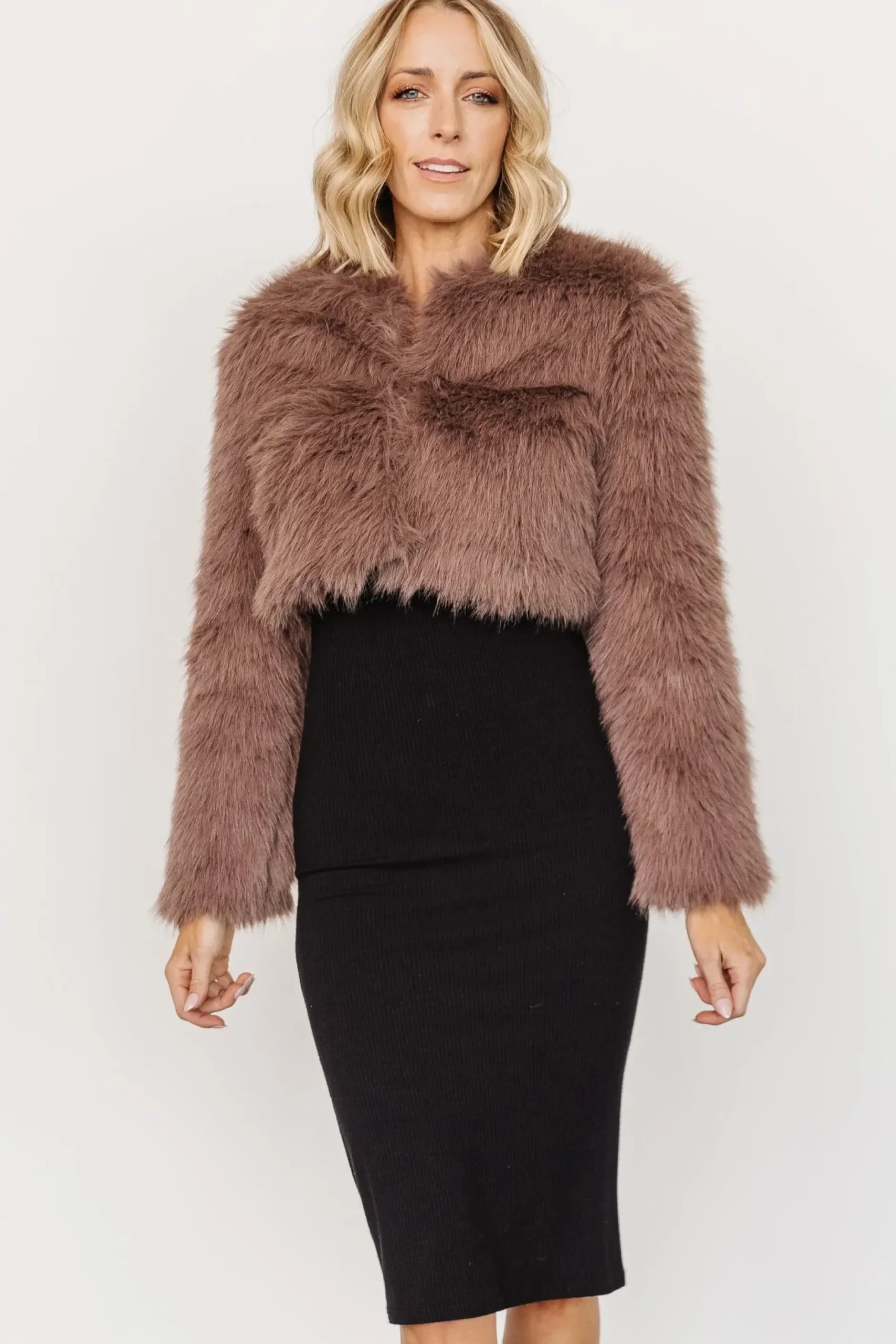 Baltic Born outerwear|Maserati Crop Faux Fur Coat | Mink