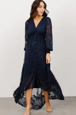 Baltic Born COMING SOON|Mayfair High Low Maxi Dress | Navy
