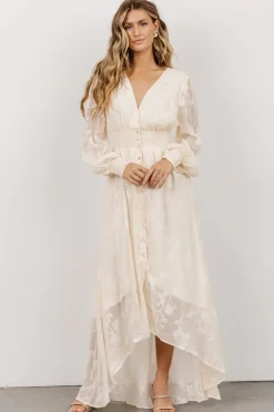 Baltic Born COMING SOON|Mayfair High Low Maxi Dress | Vintage Cream