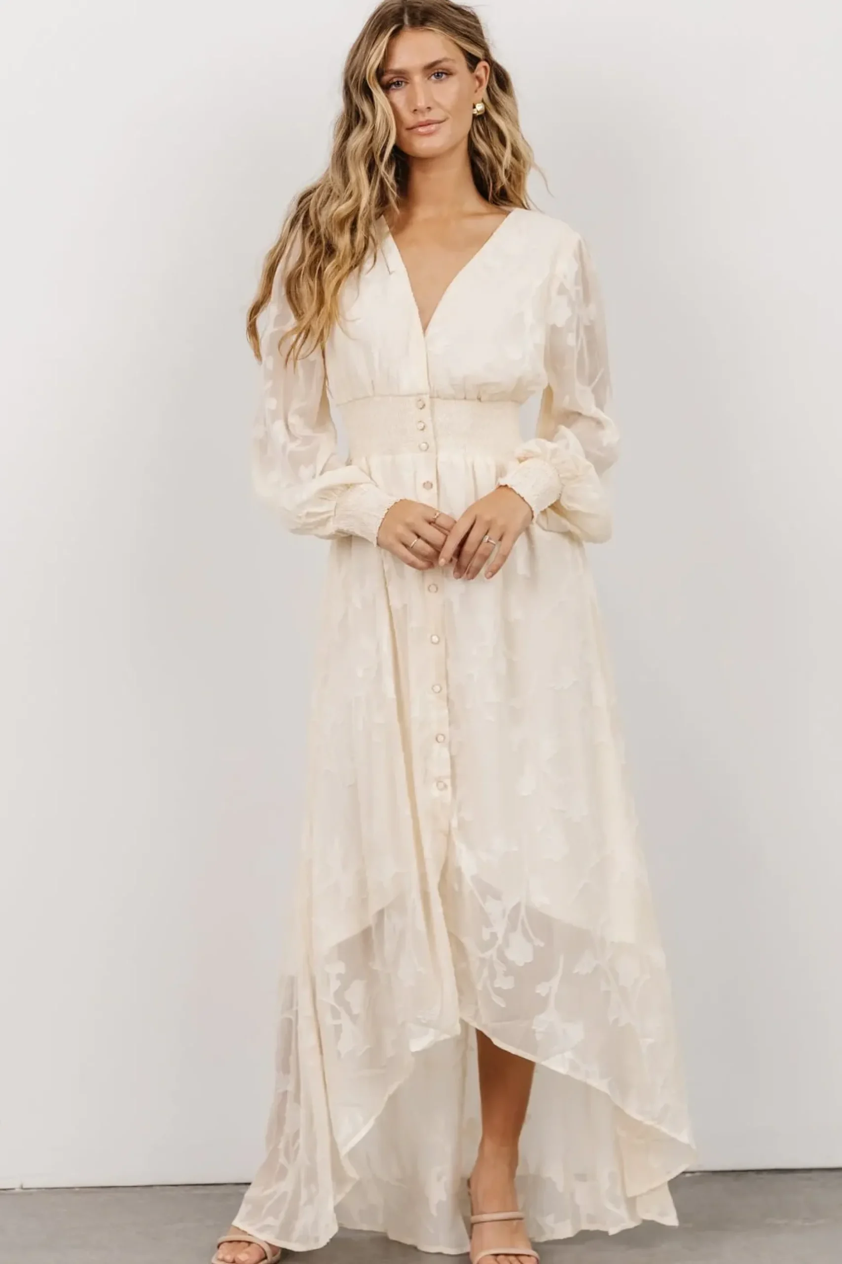 Baltic Born COMING SOON|Mayfair High Low Maxi Dress | Vintage Cream